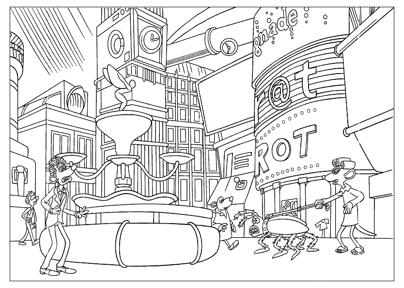 Malvorlagen Stadt im Kanal