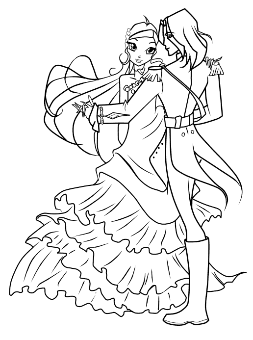 Malvorlagen Bloom und Sky Tanz