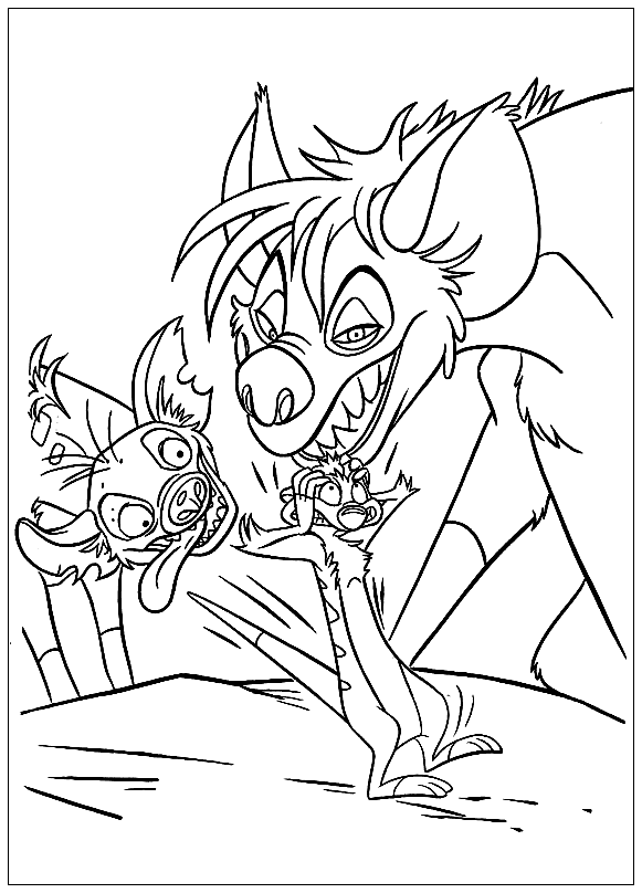 Malvorlagen Hyänen und Timon