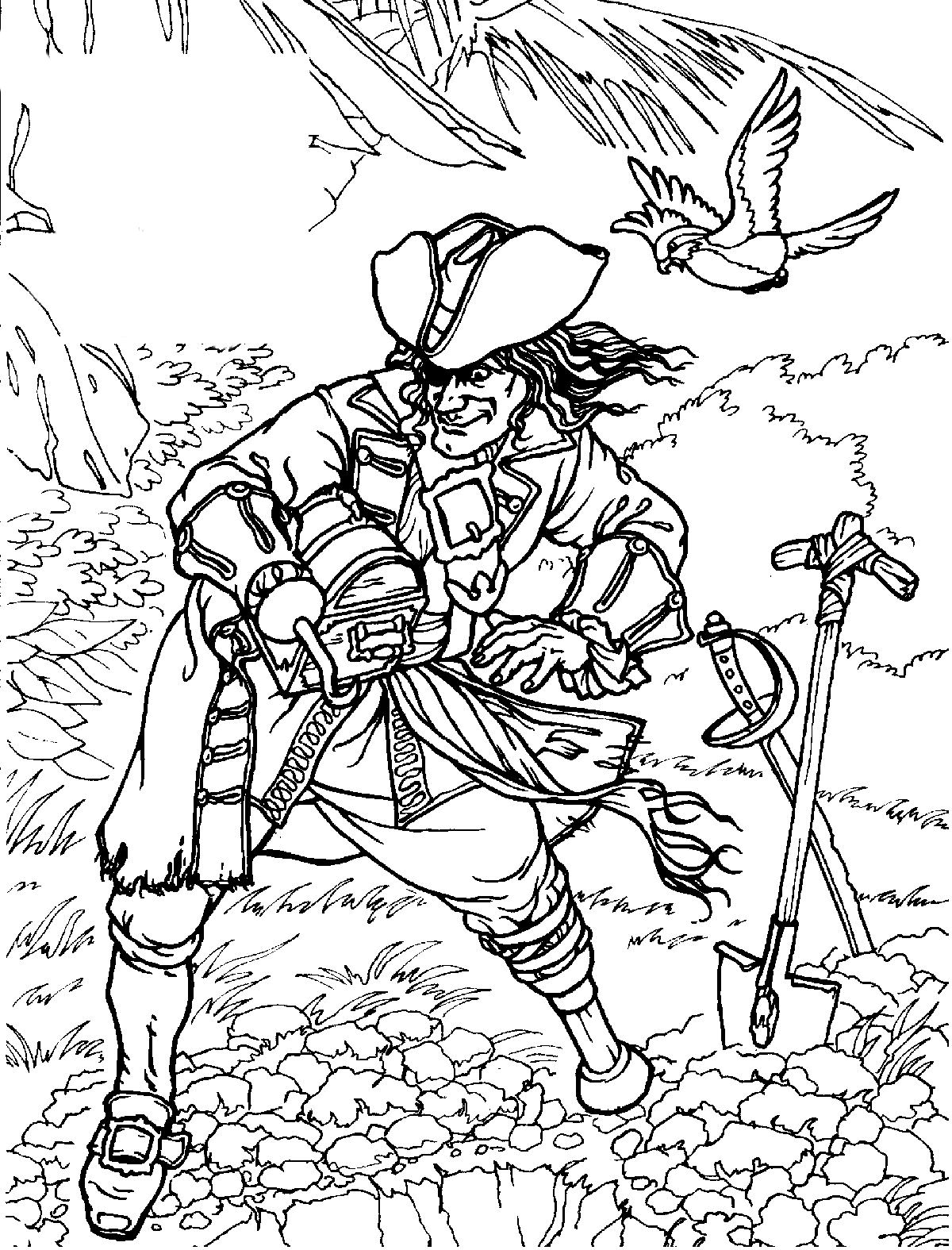 Malvorlagen Piratenschatz versteckt
