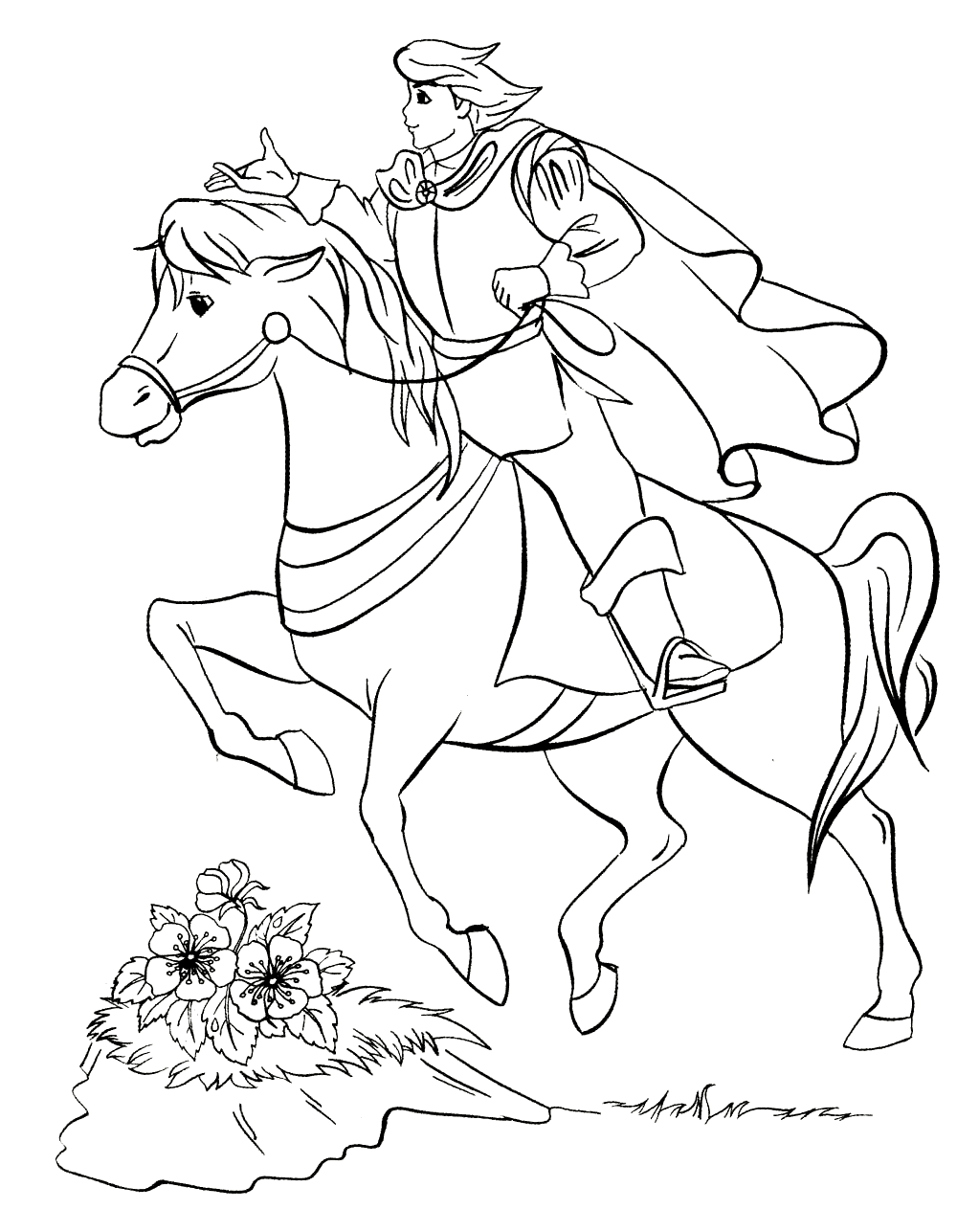 malvorlagen  prince on horseback