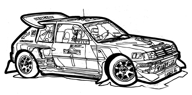 malvorlagen  rally car 1985