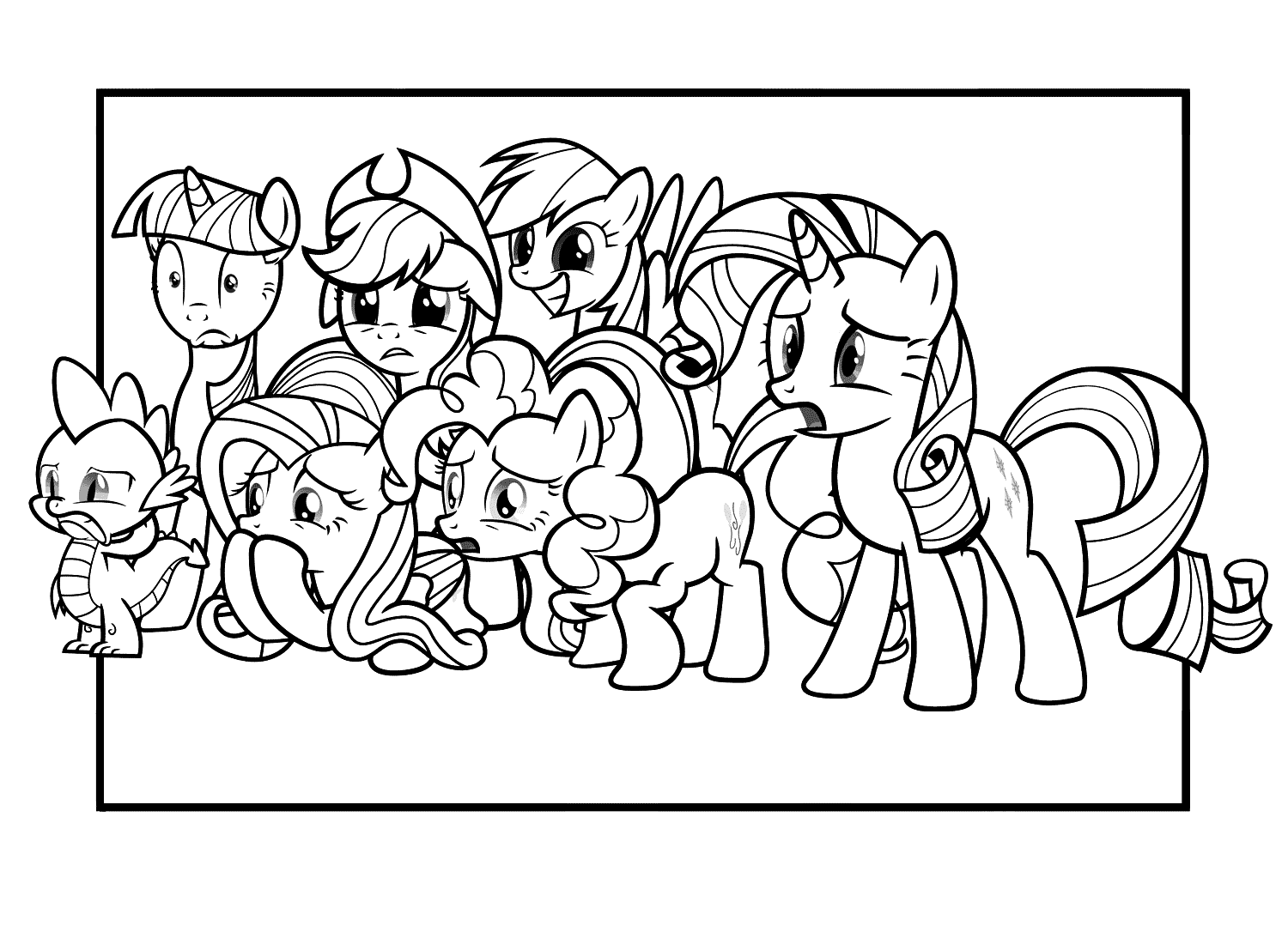 Malvorlagen Tiny Ponys sind überrascht