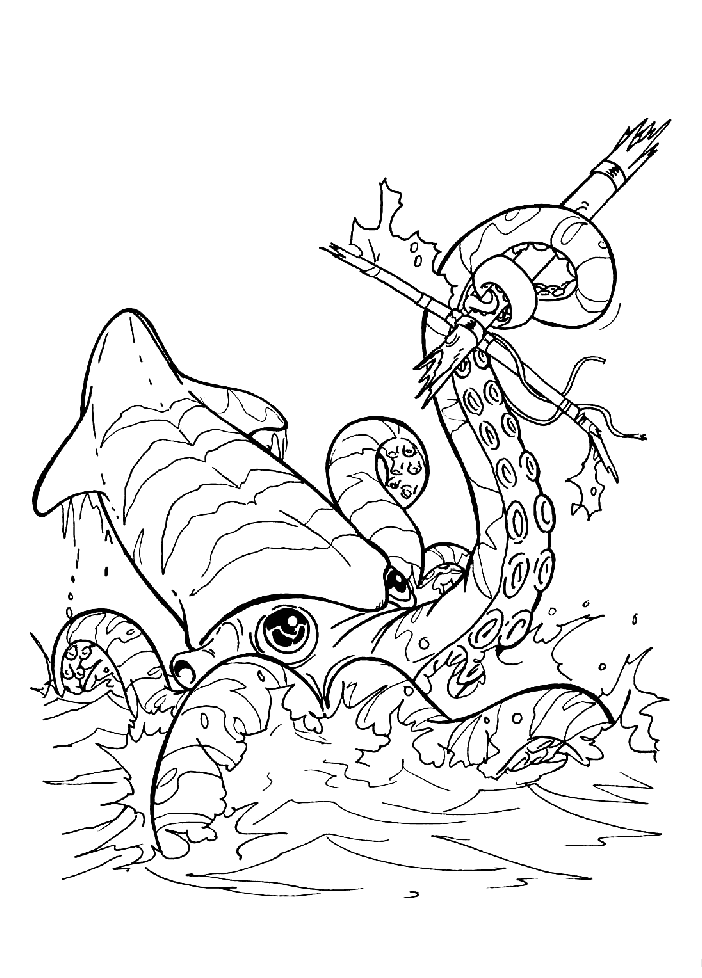 Malvorlagen - Horrible octopus