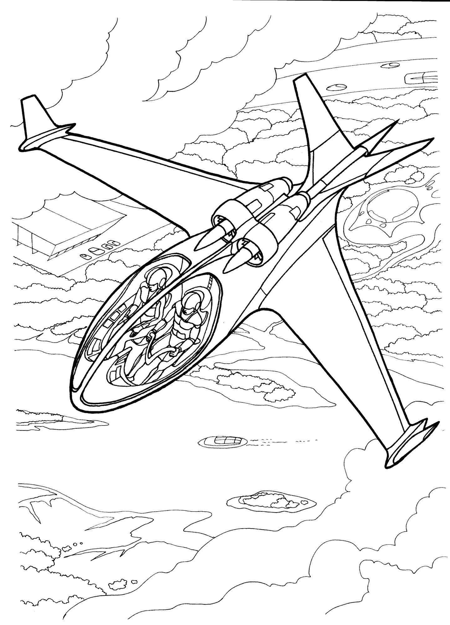 Malvorlagen - Mini Jet-Flugzeug