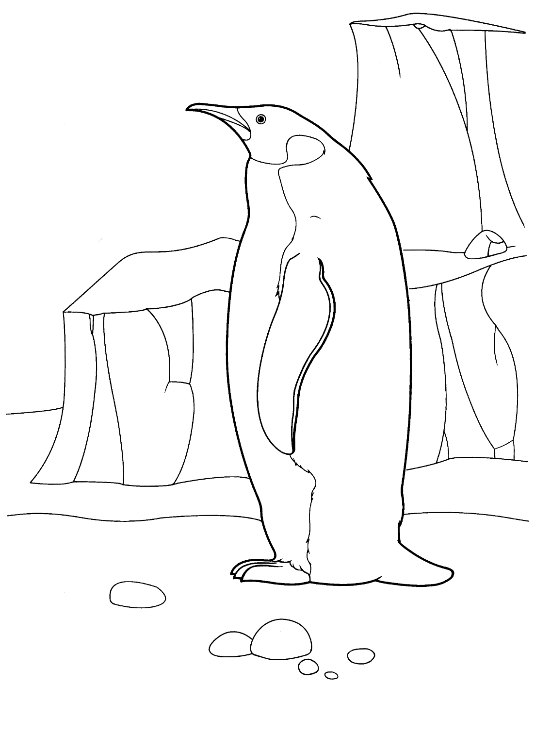 malvorlagen  pinguin in der arktis