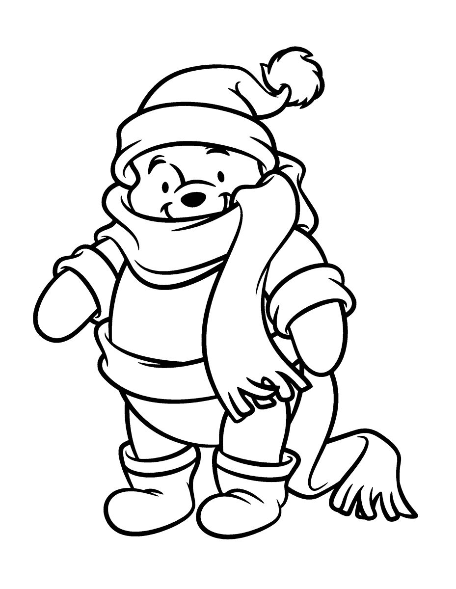 malvorlagen - winnie the pooh im winter