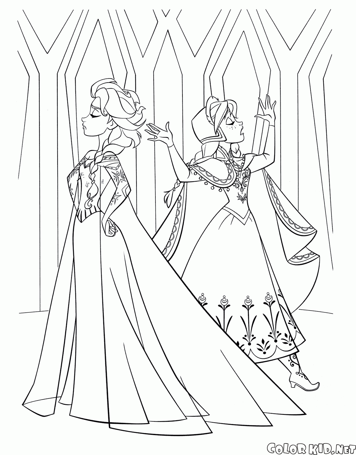 Elsa und Anna in der Burg