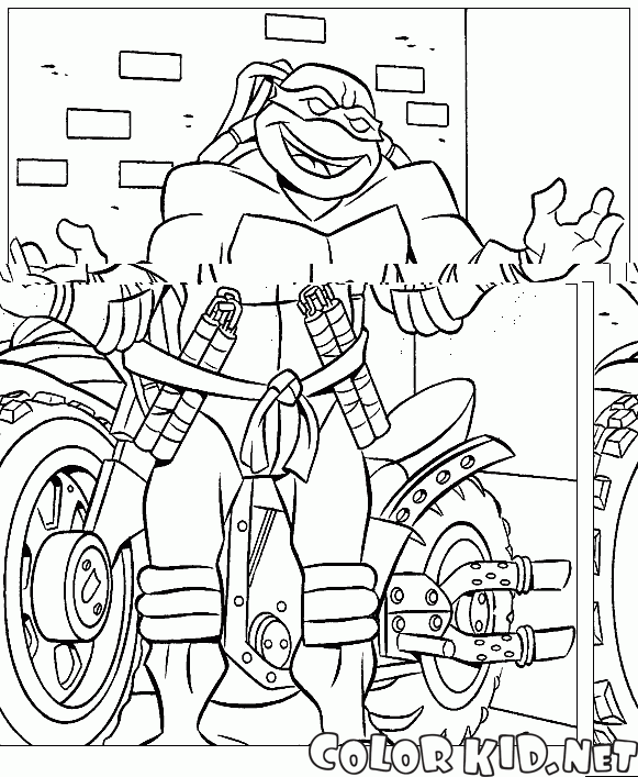 Michelangelo und Motorrad