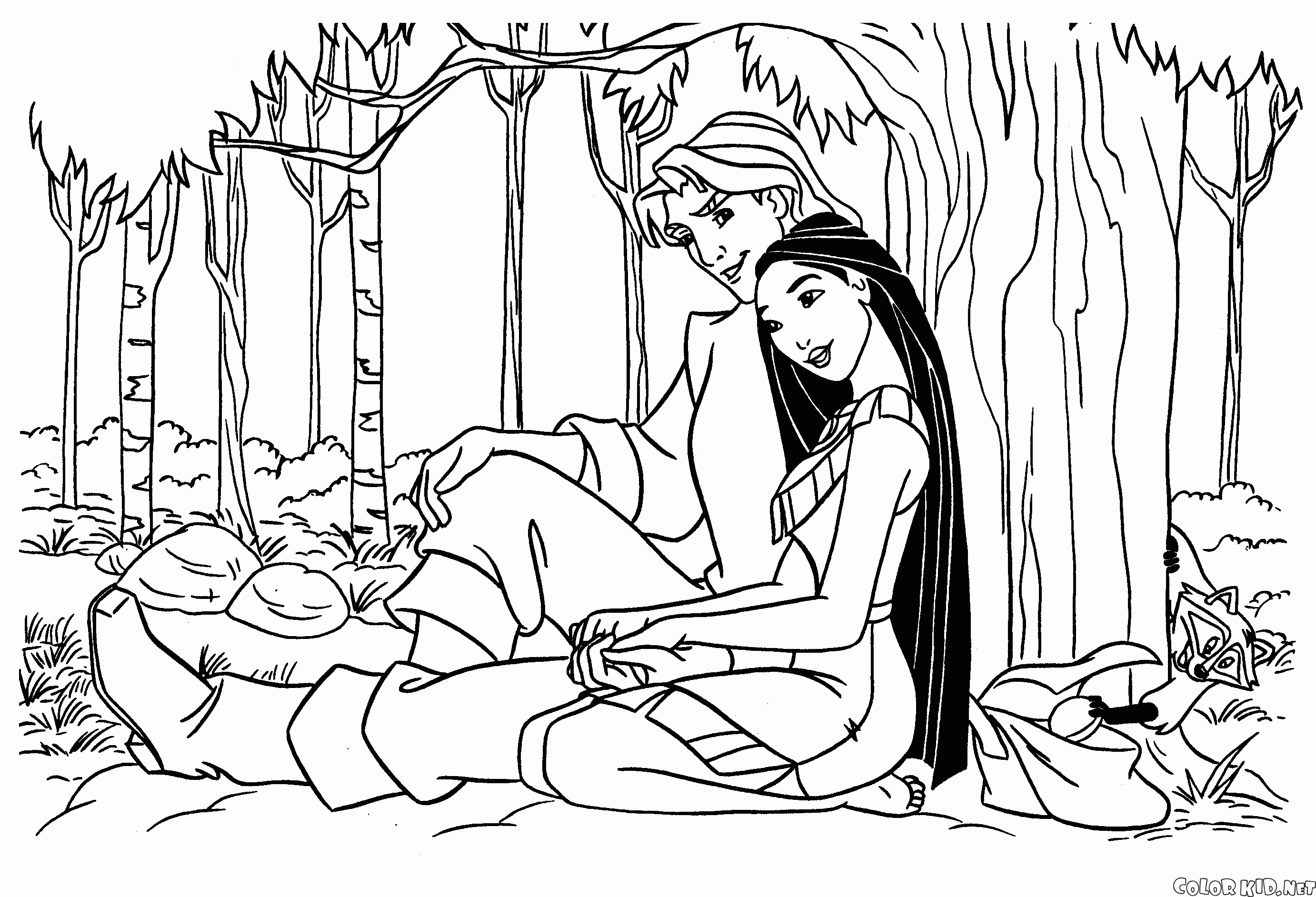 Malvorlagen   John und Pocahontas