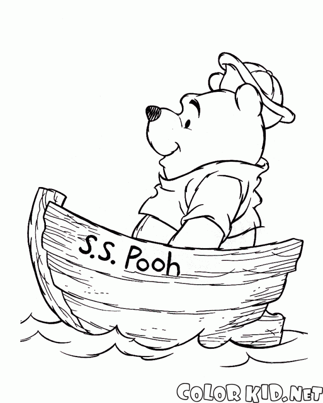 Winnie in einem Boot