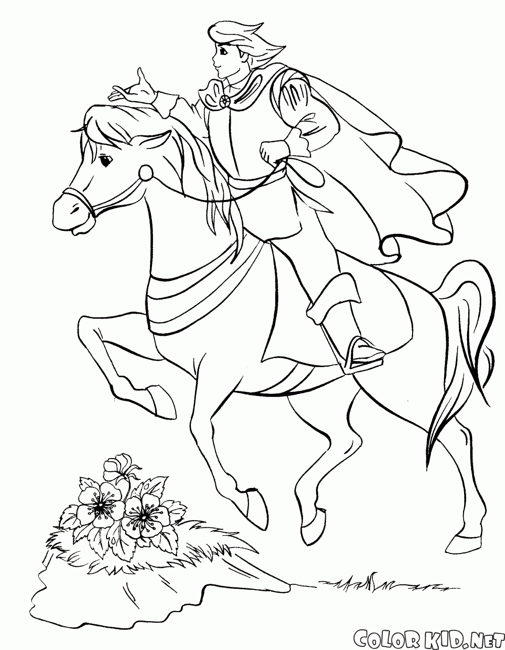 Malvorlagen   Prinz zu Pferd