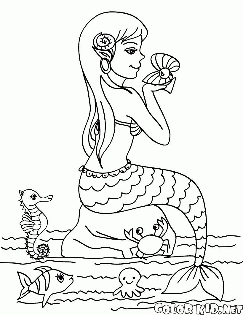 Meerjungfrau mit einer Perle