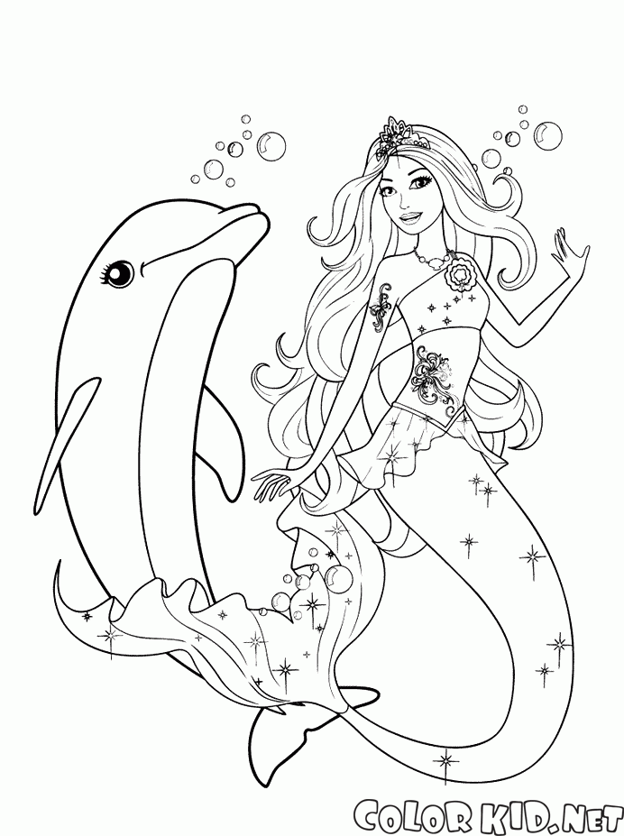 ausmalbilder delphin meerjungfrau  coloring and drawing