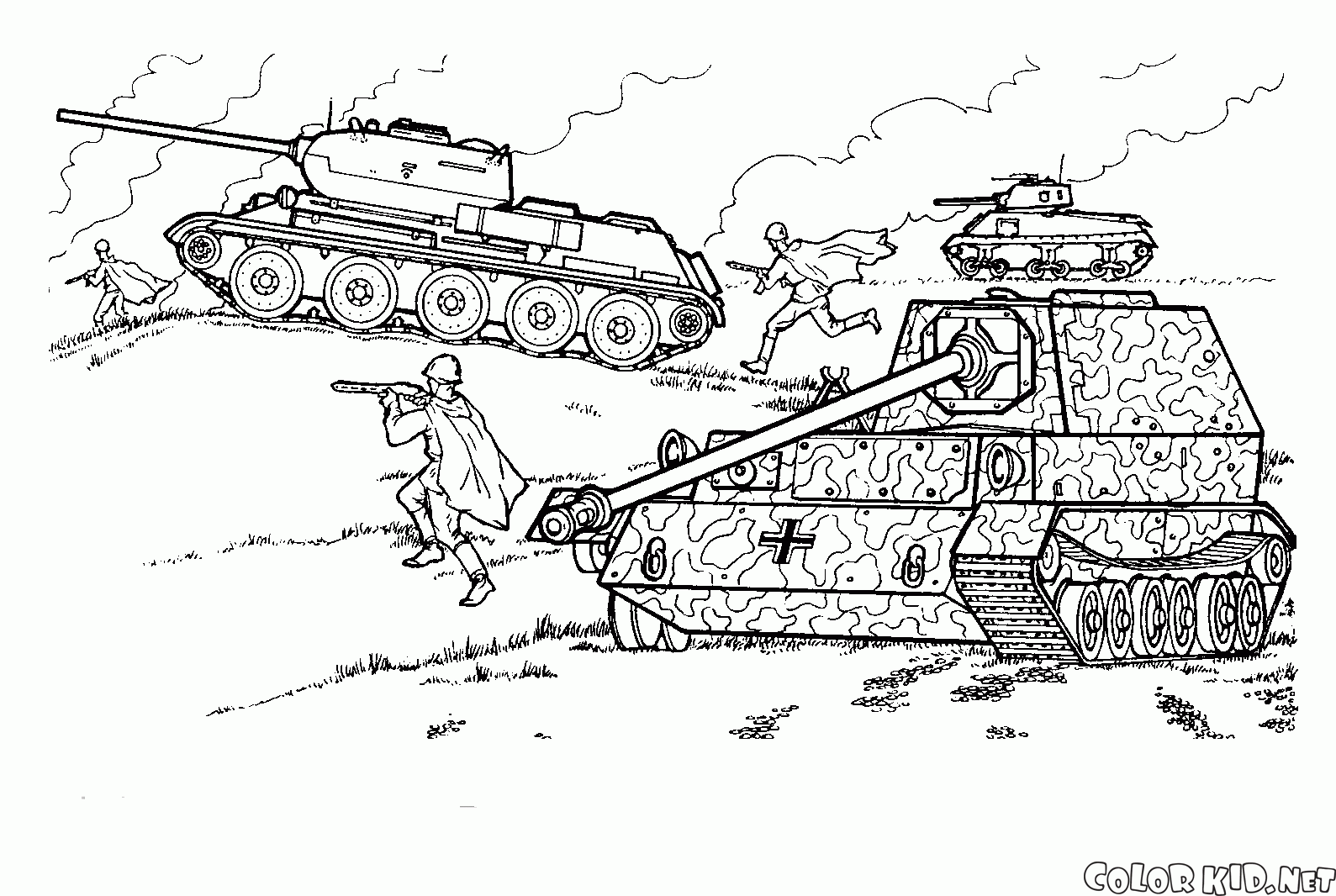 T-34 in einer Schlacht