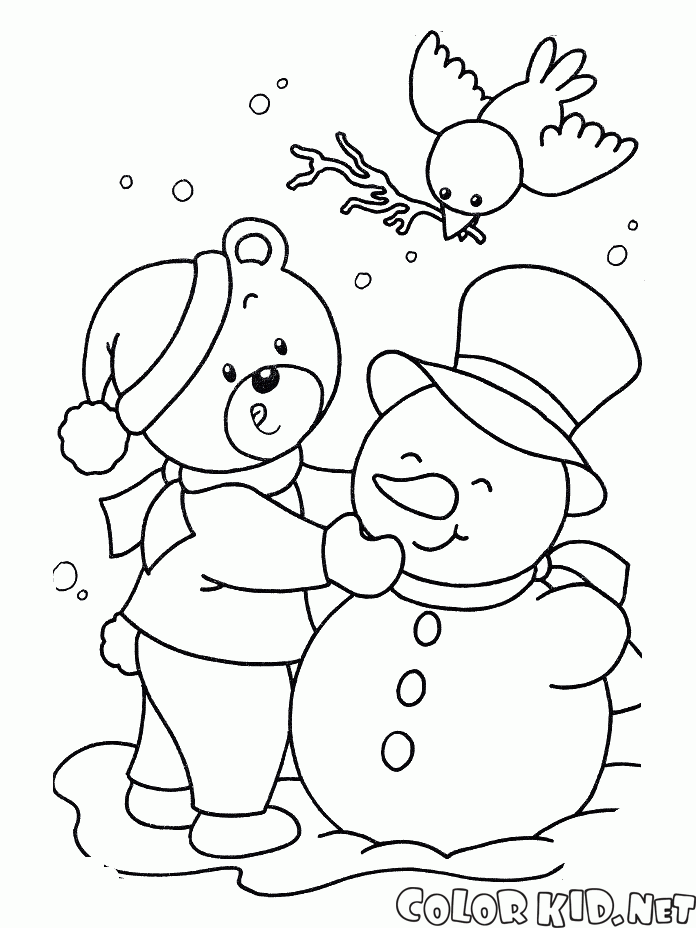 Bär und Schneemann