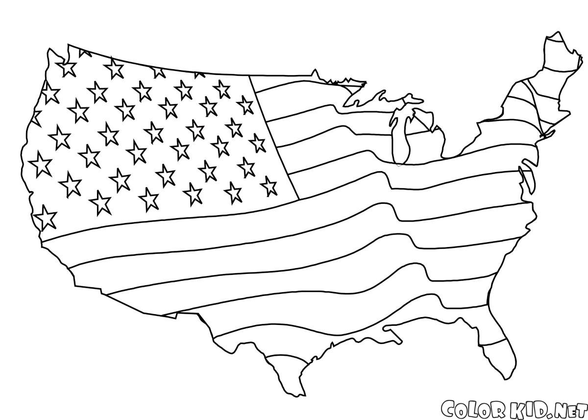 Amerikanische Flagge Karte