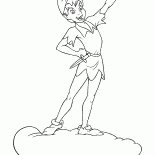 Peter Pan auf einer Wolke