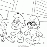 Schlumpfine und Papa Schlumpf