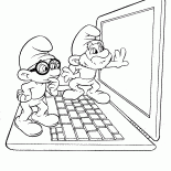 Brainy Smurf und Papa Schlumpf