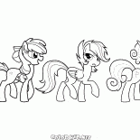 Ponys auf einem Spaziergang