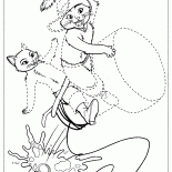 Sitzt auf einem Kork-