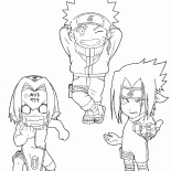 Naruto, Sakura und Sasuke