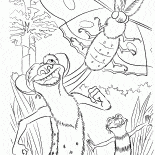 Buck und ein Schmetterling