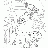 Baby-Biber und Baby-Dinosaurier