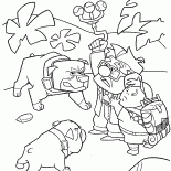 Hunde umgeben