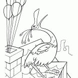 Der Vogel auf dem Dach