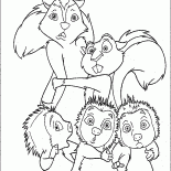 Skunk, Eichhörnchen und Stachelschwein