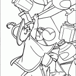 Die Katze fällt aus einem Regal