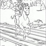 Katze und Shrek auf Esel