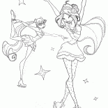 Musa und Flora auf einer Eisbahn