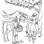 Native American mit Äpfeln