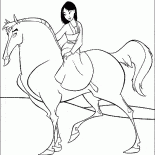 Mulan auf einem Pferd
