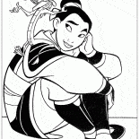 Mulan Mushu und tief in Gedanken versunken