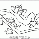 Tom und Jerry auf dem Strand