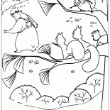 Eichhörnchen und Bär