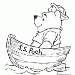Winnie in einem Boot