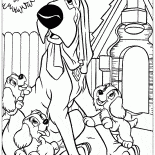 Großer Hund und Welpen