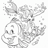 Flunder Sebastian und The Little Mermaid