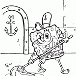 Sponge Bob bei der Arbeit