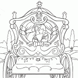Aschenputtel und der Prinz in einem Wagen