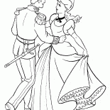 Aschenputtel und der Prinz beim Tanz
