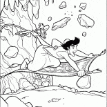 Stein fällt, von einem Berg