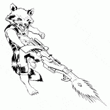 Der Flugkörper mit einer Laserpistole