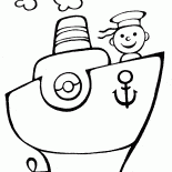 Boot auf dem Dampfmaschine