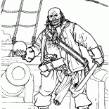 Piraten in der Nähe der Kanone